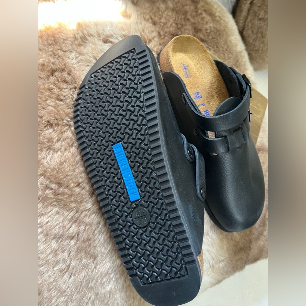Birkenstock Black Leather Clogs